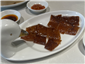Peking duck skin served